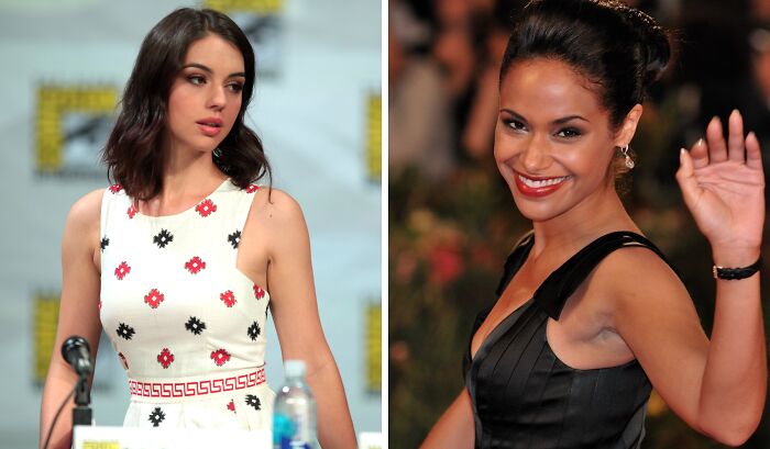 Adelaide wearing a dress (left), Shannon wearing black dress (right)