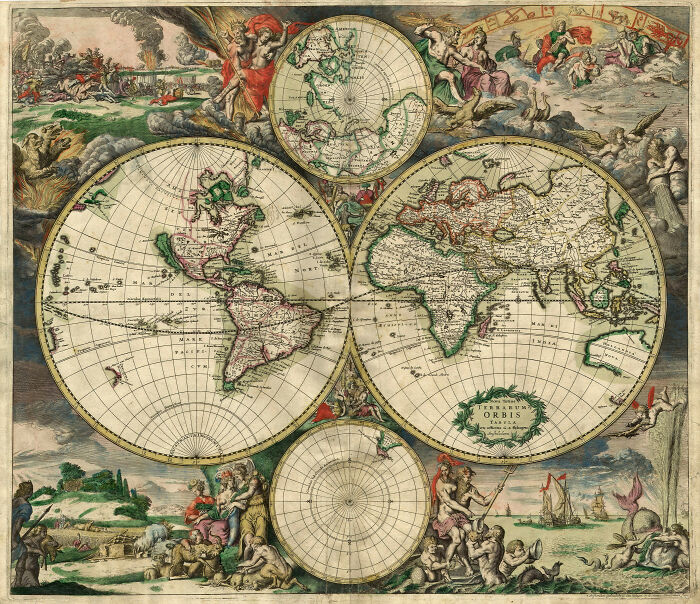 Gerard van Schagen's map of the world, 1689