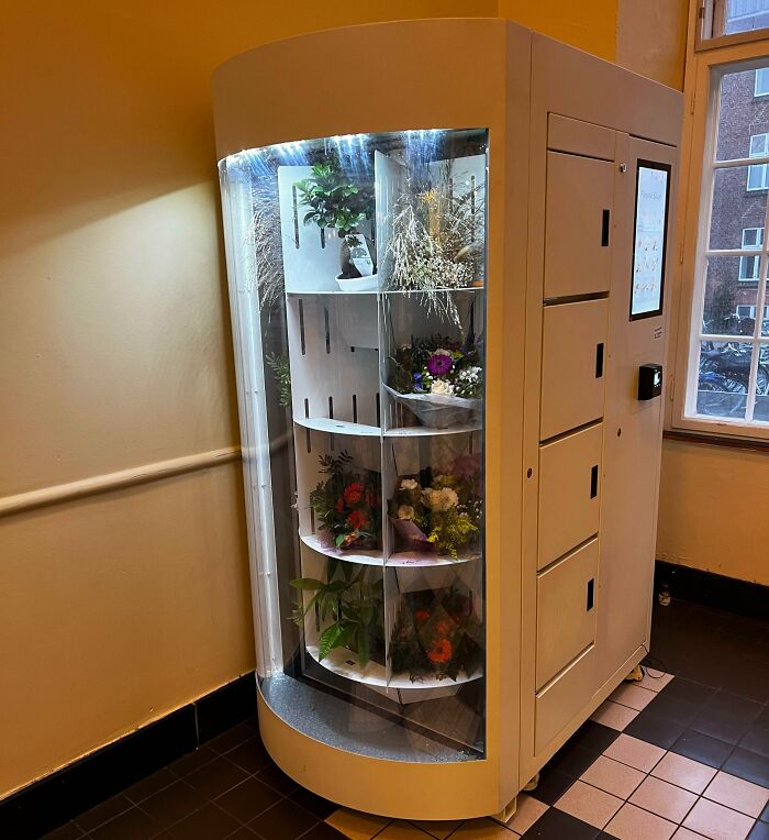 A Flower Vending Machine In Copenhagen, Denmark