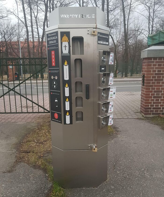 At The Cemetery In My Neighborhood There Is A Vending Machine Selling Grave Lanterns And Candles