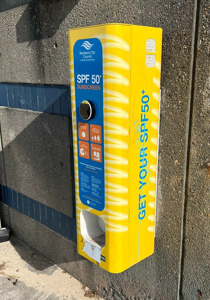 Sunscreen Dispenser On Sydney Beaches