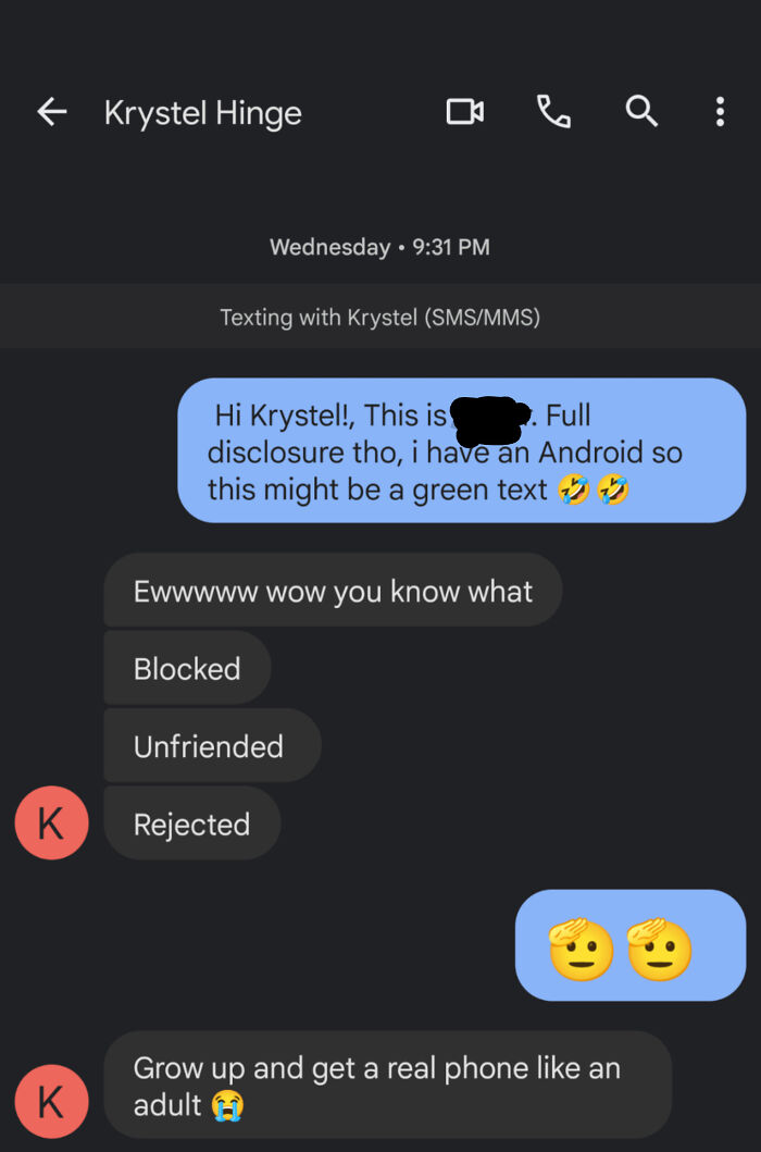 She Actually Blocked/Unmatched