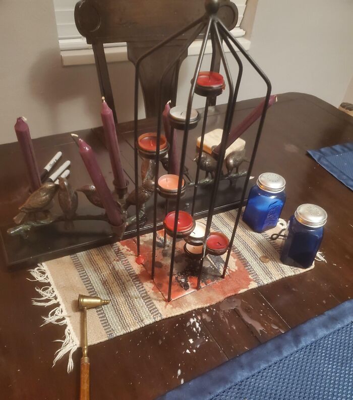 While Snuffing Out The Last Candle I Bumped It And Splattered Hot Wax Everywhere. Happy Valentine's Day, Honey