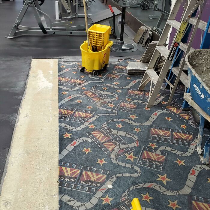 The Gym I Go To Is Renovating. They Knocked A Few Walls Down And Revealed It Used To Be A Hollywood Video