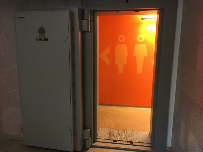 The Bathrooms At This Dunkin' Donuts In Reykjavik, Iceland, Are In An Old Bank Vault