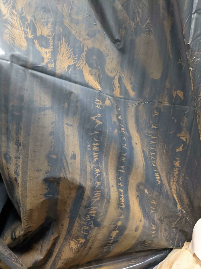 I Threw Out Some Ground Cinnamon At Work And It Spontaneously Created Art And Extra-Terrestrial Hieroglyphs