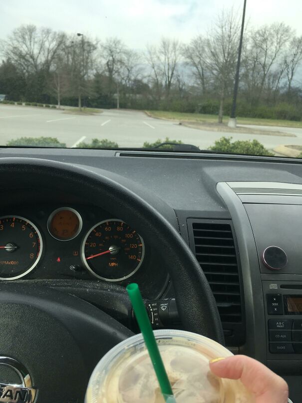 The Wonderful Feeling Of An Empty Parking Lot To Eat Your Lunch In Peace. No Coworkers, No Small Talk
