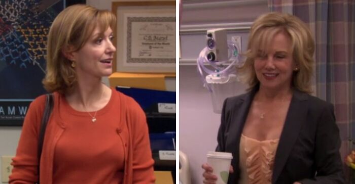 Shannon Cochran as Helene Beesly in The Office and Linda Purl as Helene Beesly