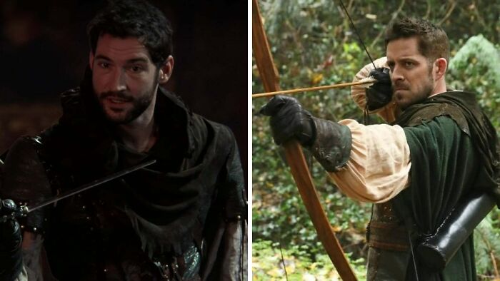 Tom Ellis as Robin Hood in Once Upon a Time and Sean Maguire as Robin Hood