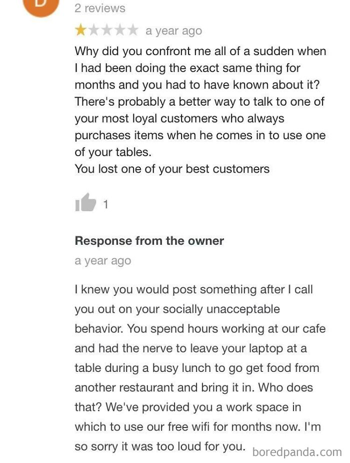 Choosing Beggar Angry About Being Kicked Out Of Cafe With Free WiFi For Bringing In Food From A Different Restaurant
