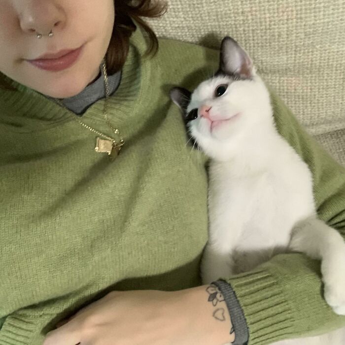 ¡Cómo me mira mi gatita! 