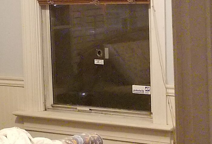 Bullet Came Through The Window. Passed A Few Inches Over My Brother Sleeping And Embedded In The Wall