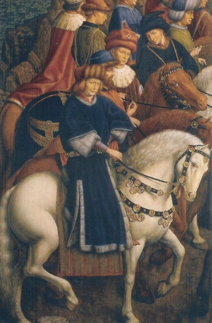 Detail: Just Judges stolen panel reproduction, 1432