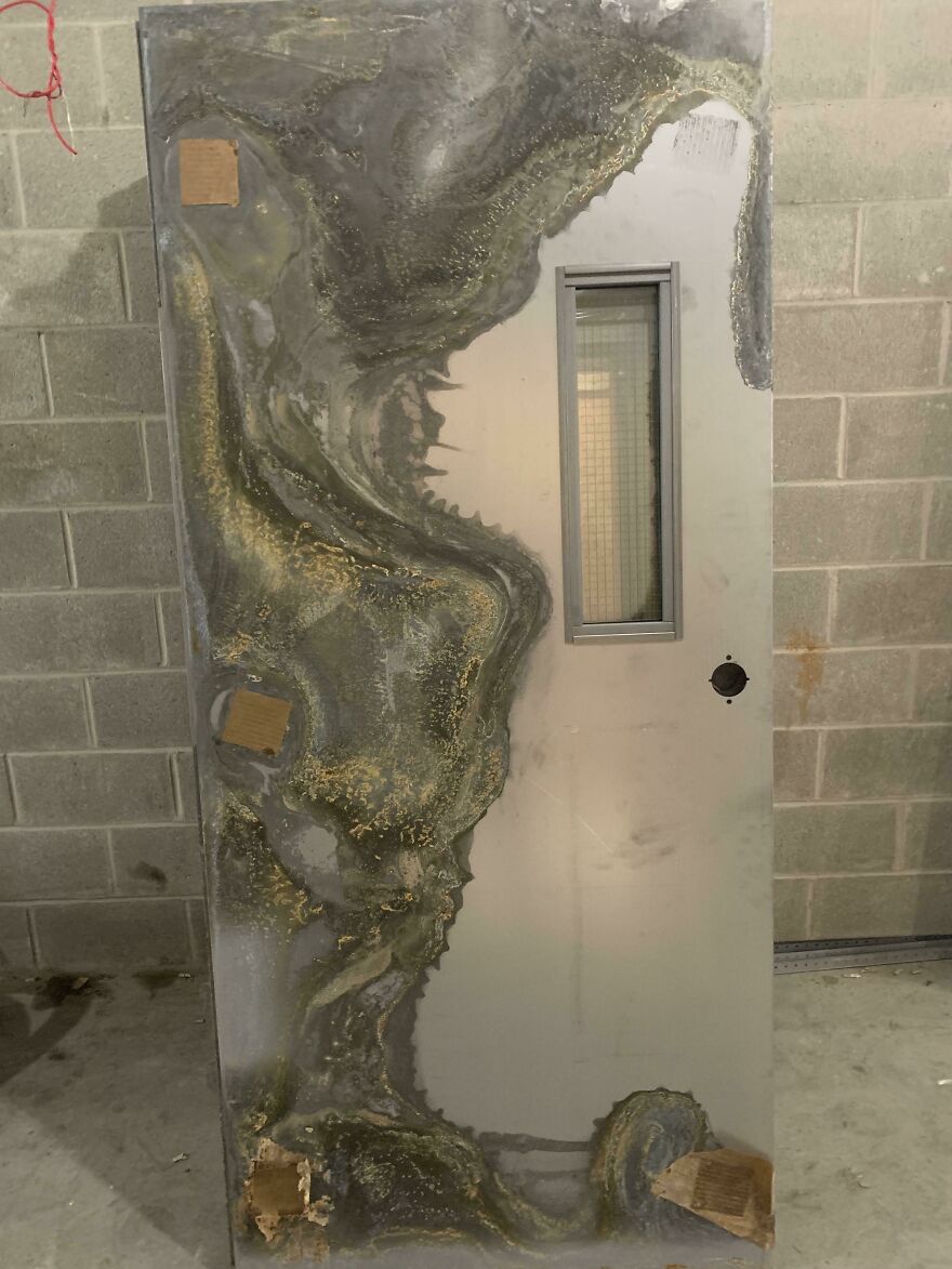 This Door Was Left In The Rain Before It Was To Be Installed