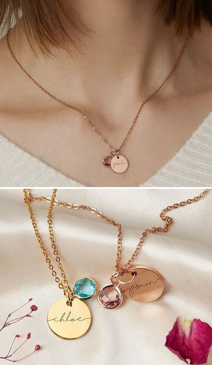 Personalized Gifts Birthstone Name Necklace 