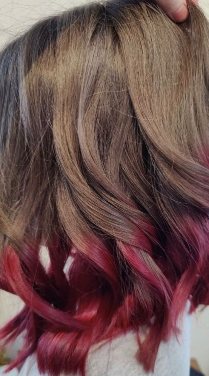 Here Is My Hair Red At The Tips Got It Yesterday