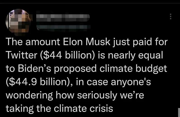 “ … In Case Anyone’s Wondering How Seriously We’re Taking The Climate Crisis”