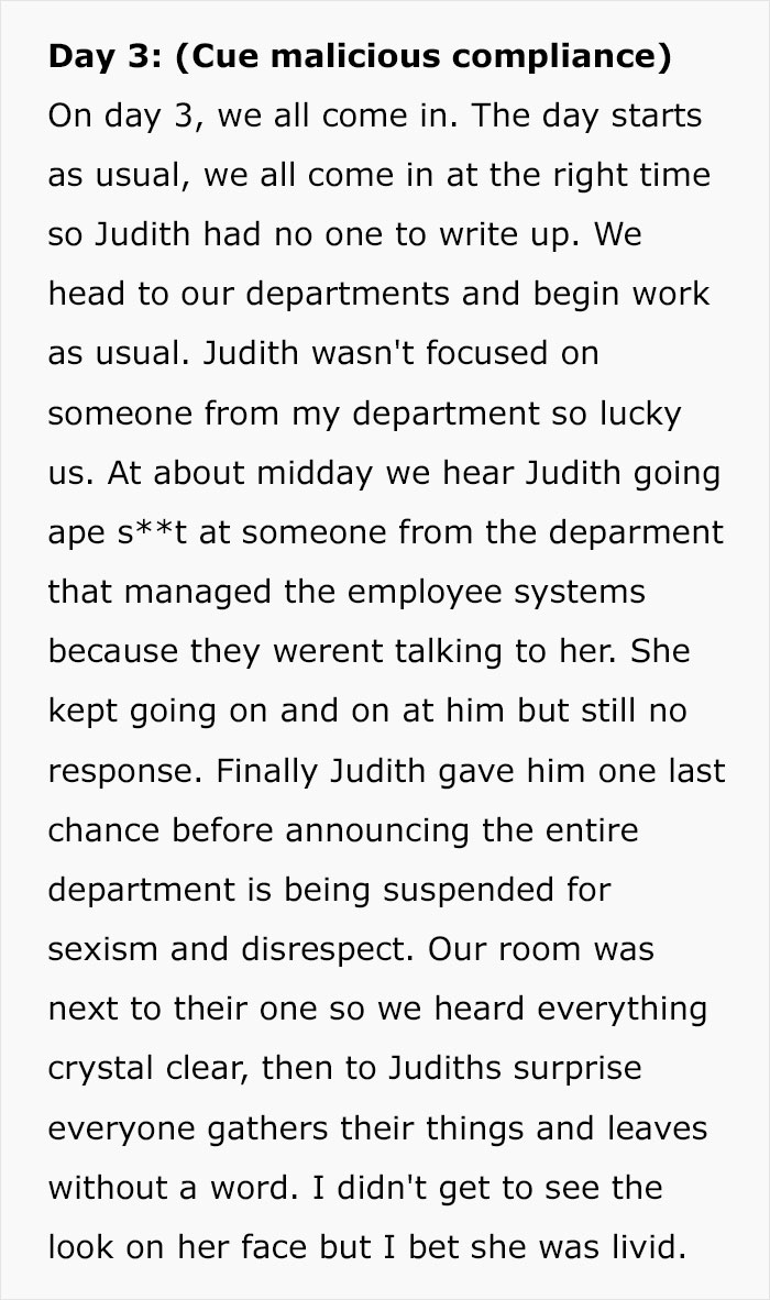 Toxic Manager Screws Herself Over By Suspending Almost All Employees For Not Engaging In Conversation, Gets Fired