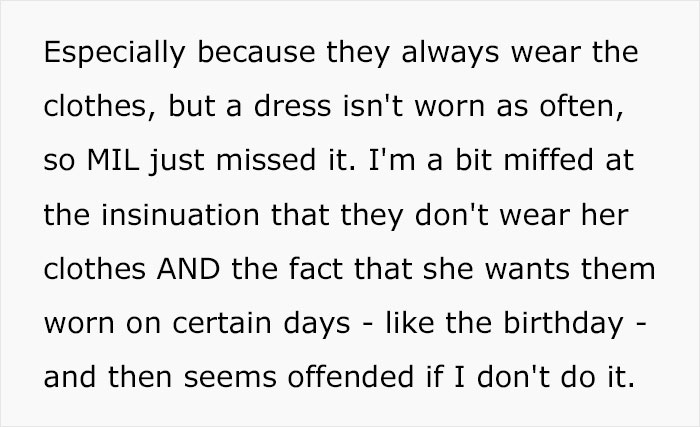 Mom Asks The Internet For Advice After Her MIL Starts Policing The Clothes She Gave Her Grandkids Mom Asks The Internet For Advice After Her MIL Starts Policing The Clothes She Gave Her Grandkids