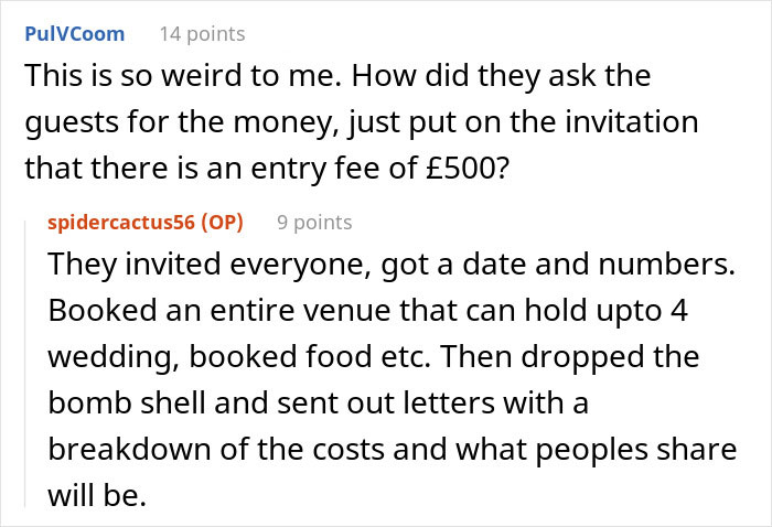 Brother Expects Guests To Pay For His Wedding, Is Shocked And Mad When They Start Dropping Out