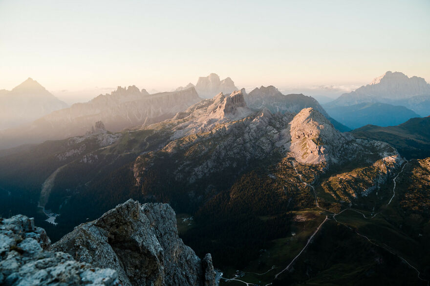 Sunrise Hiking Near Cortina D’ampezzo, Italian Dolomites