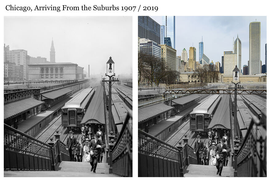 Chicago, Arriving From The Suburbs 1907 / 2019