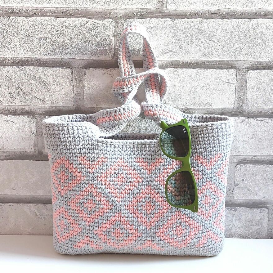 Cotton Boho Tote Top Handles Bag