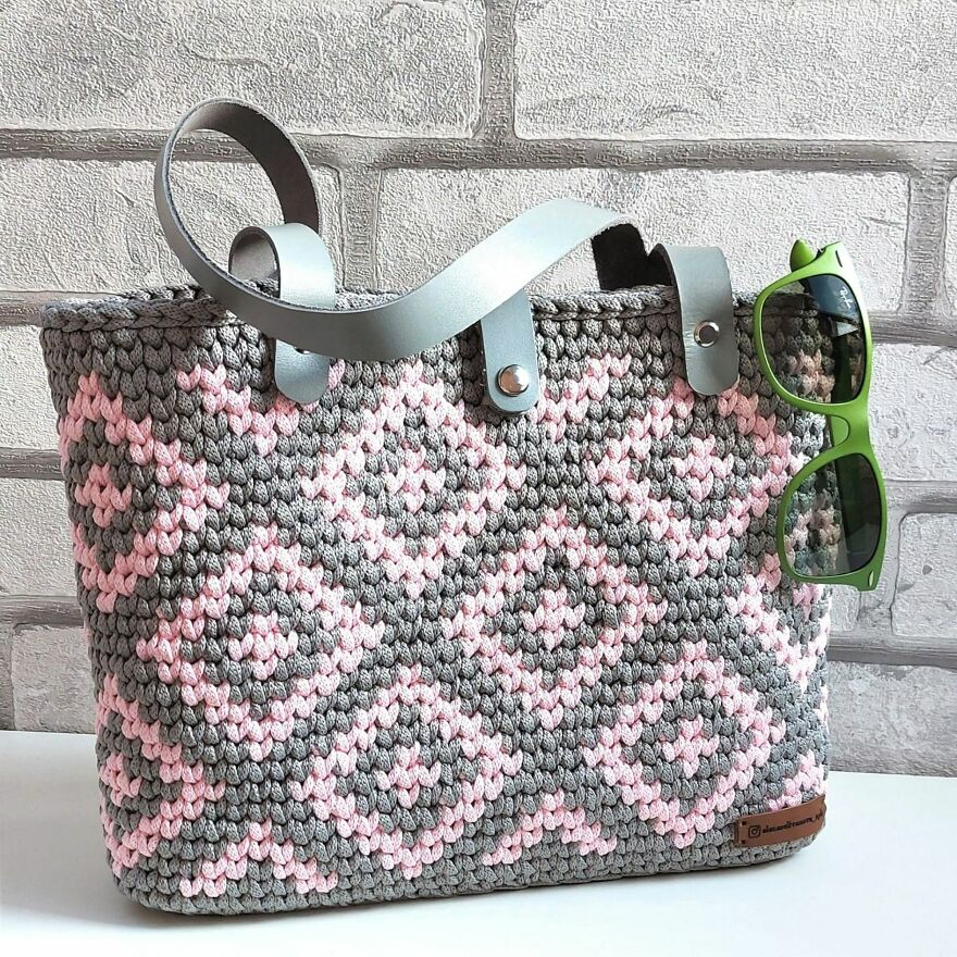 Custom Handles Tote Bag Hand-Woven Boho Shopper