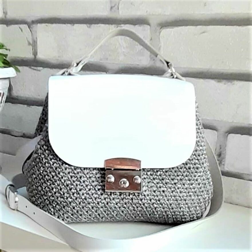 Silver Metallic Bag Ladies Cross Body Bag
