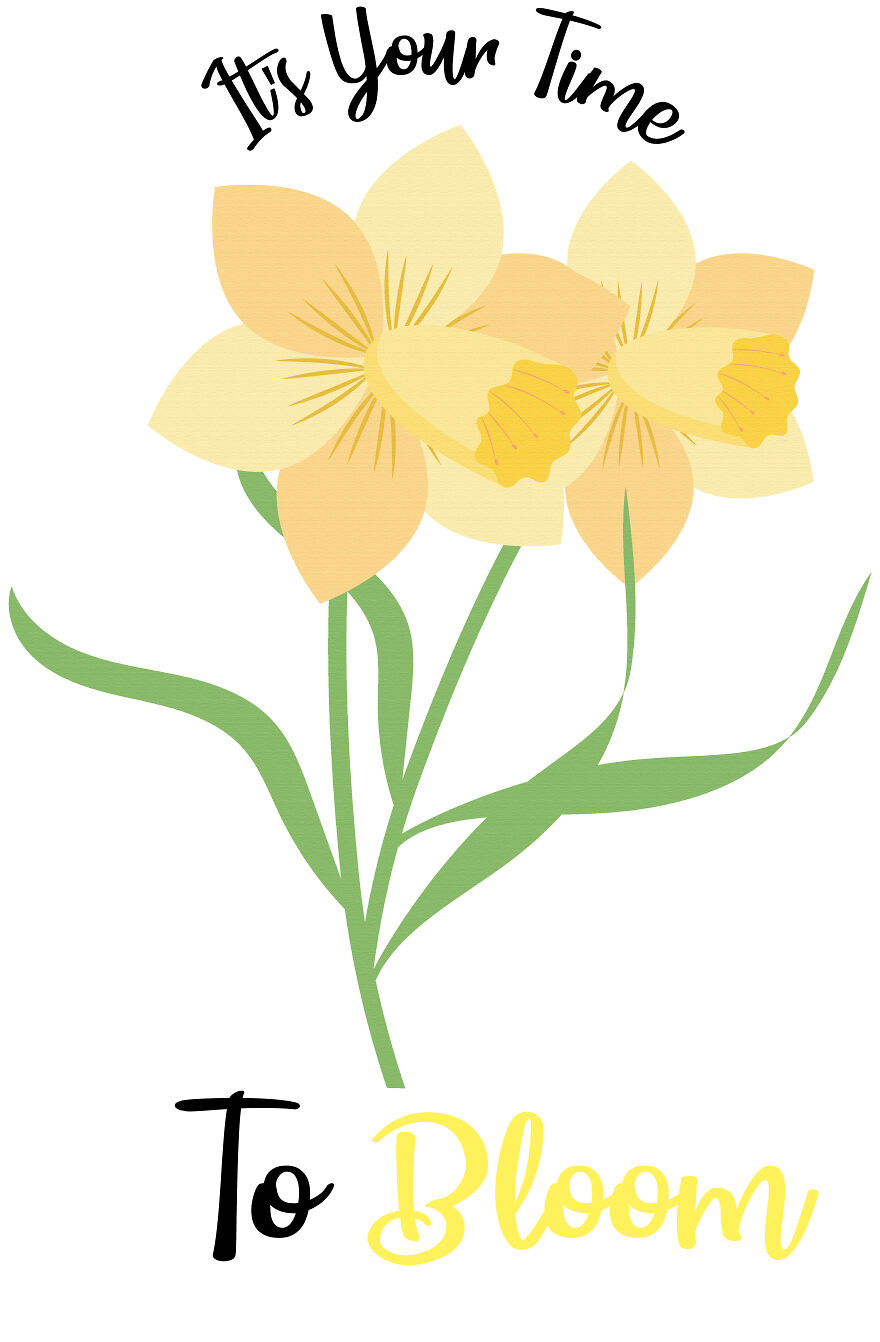 Daffodile Flower Motivation Quote