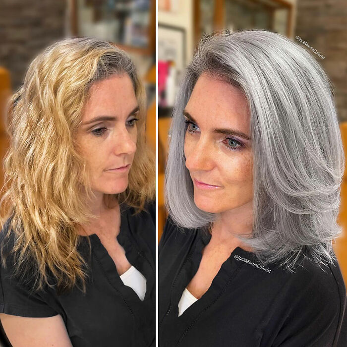 Celebrity Colorist Helps Women To Stop Covering Their Grey Roots And Embrace Their Natural Hair (35 New Pics)