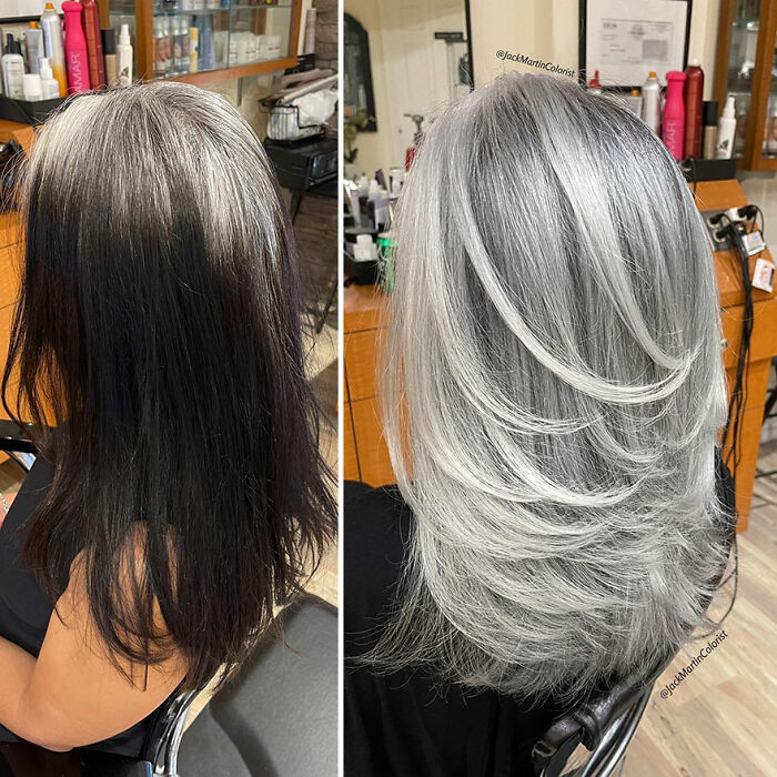 Celebrity Colorist Helps Women To Stop Covering Their Grey Roots And Embrace Their Natural Hair (35 New Pics)
