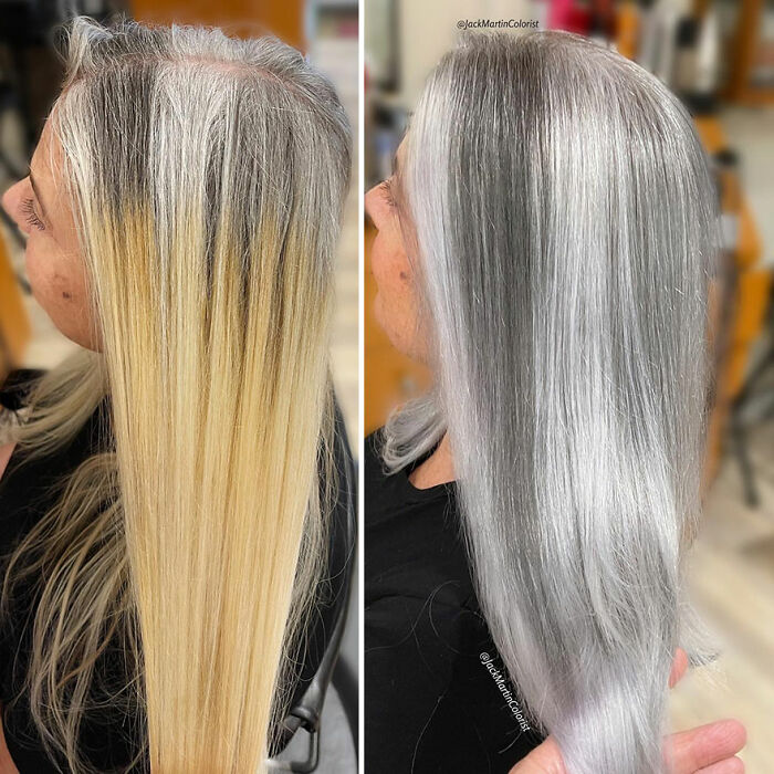 Celebrity Colorist Helps Women To Stop Covering Their Grey Roots And Embrace Their Natural Hair (35 New Pics)