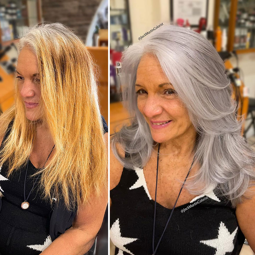 Hairdresser Refuses To Color White Strands And Creates Gray Queens (New Pics)