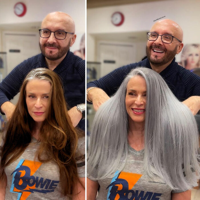 Celebrity Colorist Helps Women To Stop Covering Their Grey Roots And Embrace Their Natural Hair (35 New Pics)