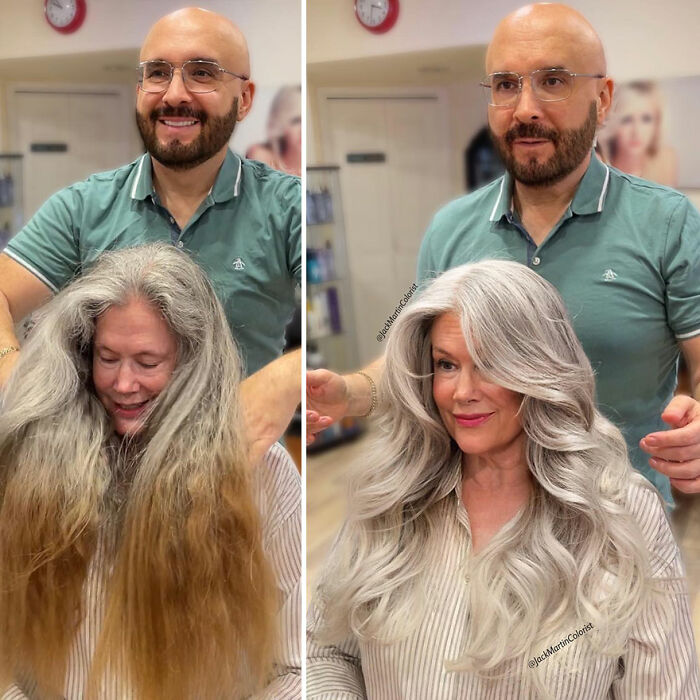 Celebrity Colorist Helps Women To Stop Covering Their Grey Roots And Embrace Their Natural Hair (35 New Pics)