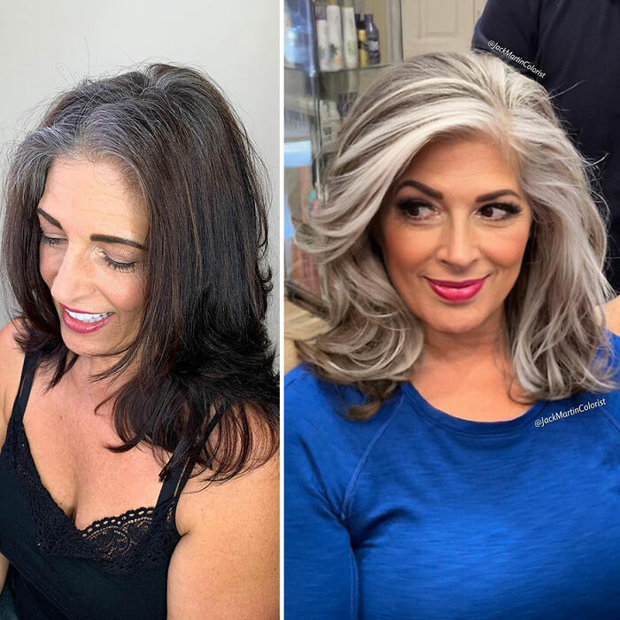 Celebrity Colorist Helps Women To Stop Covering Their Grey Roots And Embrace Their Natural Hair (35 New Pics)