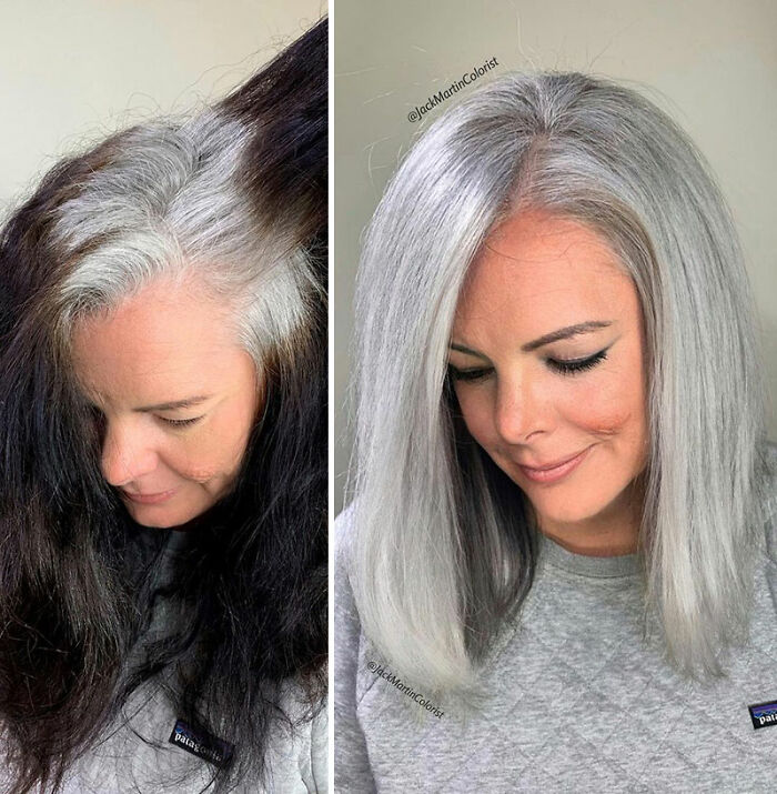 Celebrity Colorist Helps Women To Stop Covering Their Grey Roots And Embrace Their Natural Hair (35 New Pics)