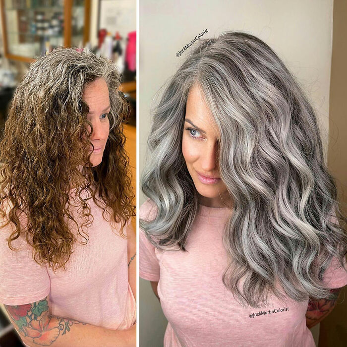 Celebrity Colorist Helps Women To Stop Covering Their Grey Roots And Embrace Their Natural Hair (35 New Pics)