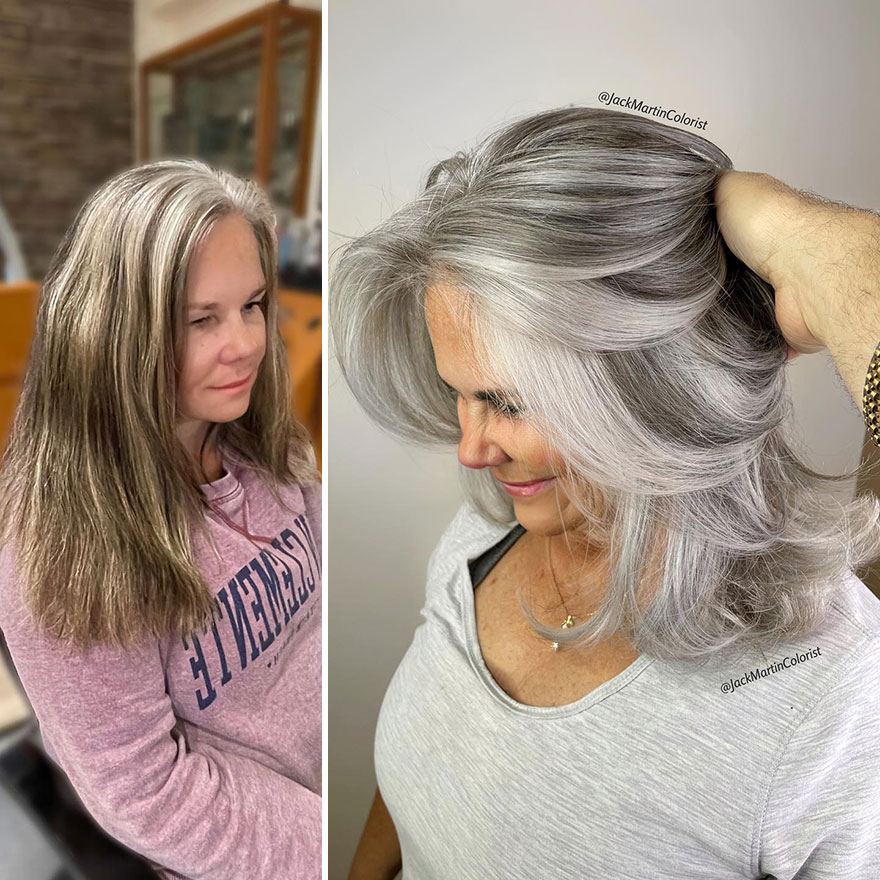 Hairdresser Refuses To Color White Strands And Creates Gray Queens (New Pics)