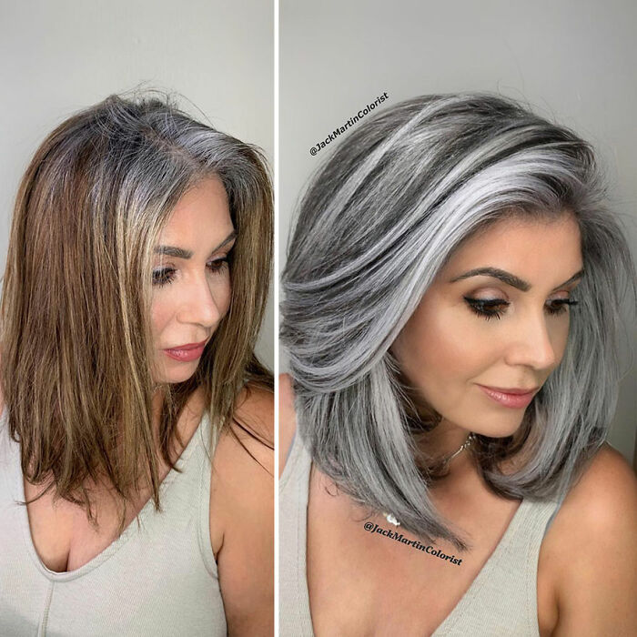 Celebrity Colorist Helps Women To Stop Covering Their Grey Roots And Embrace Their Natural Hair (35 New Pics)