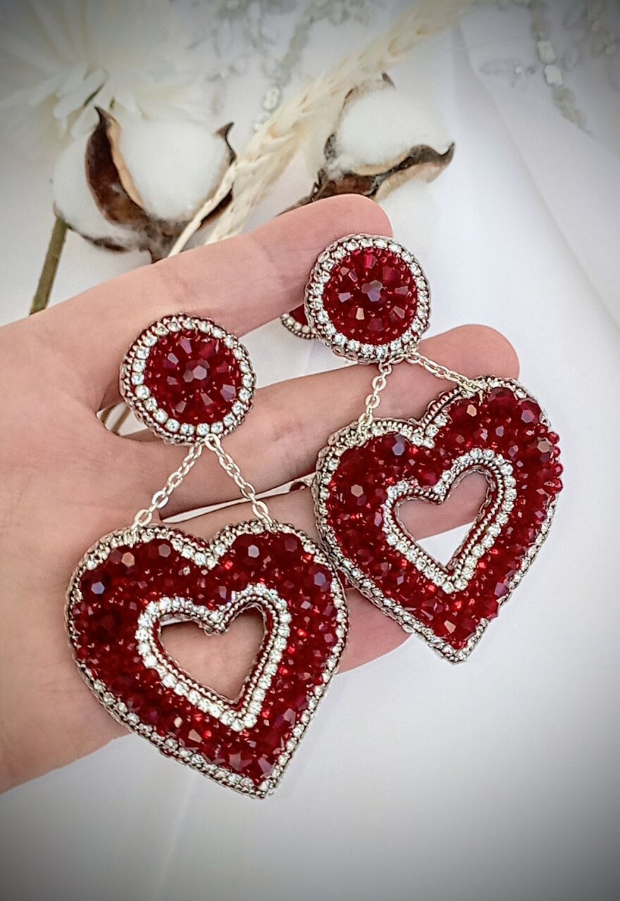 Handmade Heart Shaped Earrings💗 Handmade Heart Shaped Earrings💗