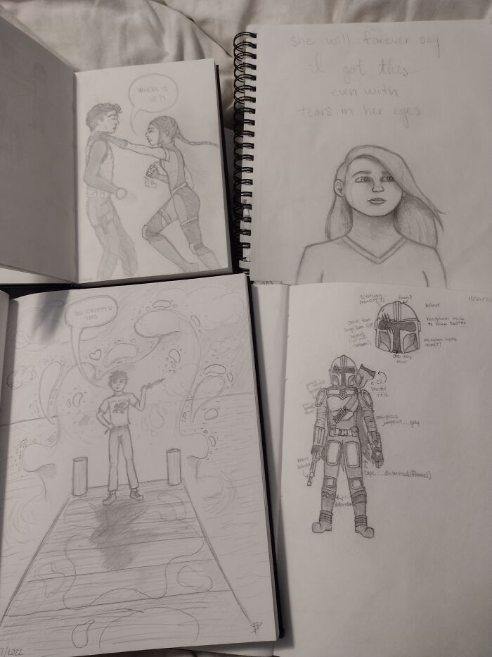 I Couldn't Decide, So I Just Picked My Favorite One From Each Of My Books. Top Left Is Most Recent, As Of A Few Days Ago