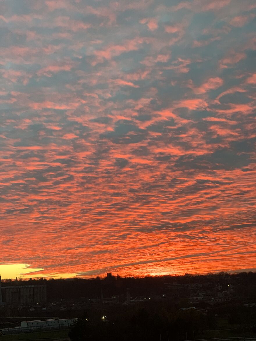 The First Month Of Autumn - September, Evening, No Filter. It Looks Like The Sky Is On Fire
