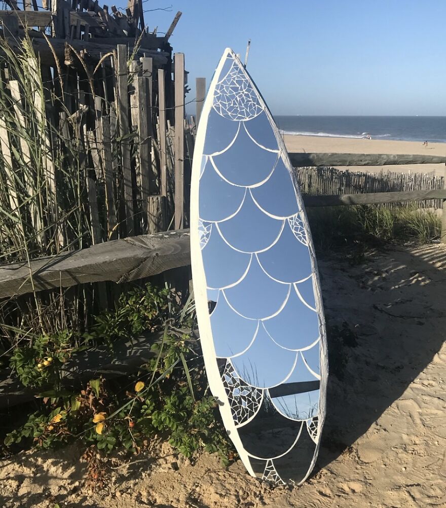 I Create Unique Glass Mosaics On Surfboards