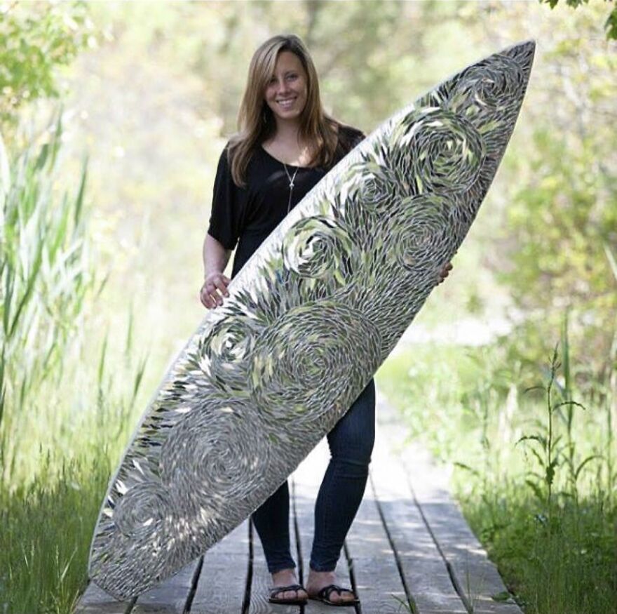 I Create Unique Glass Mosaics On Surfboards