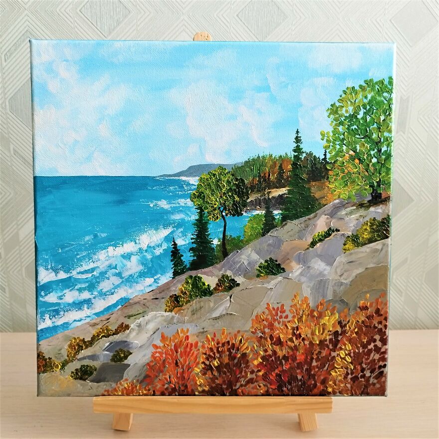 Acadia National Park Painting Impasto