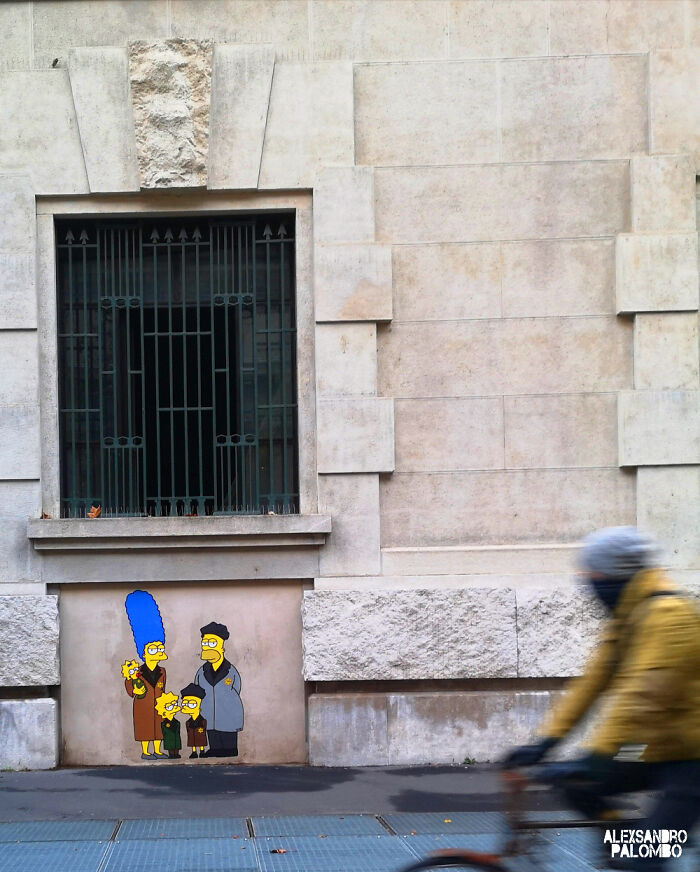 This Artist Paints &lsquo;Simpsons&rsquo; Characters As Holocaust Victims Outside The Milan Shoah Memorial