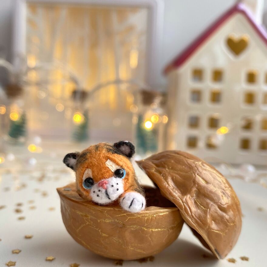 Miniature Tiger Crocheted