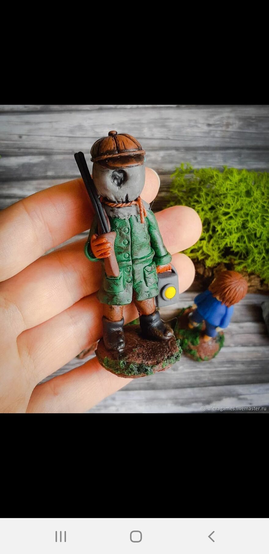 Figure Hunter Little Nightmares Computer Game. Made Of Polymer Clay